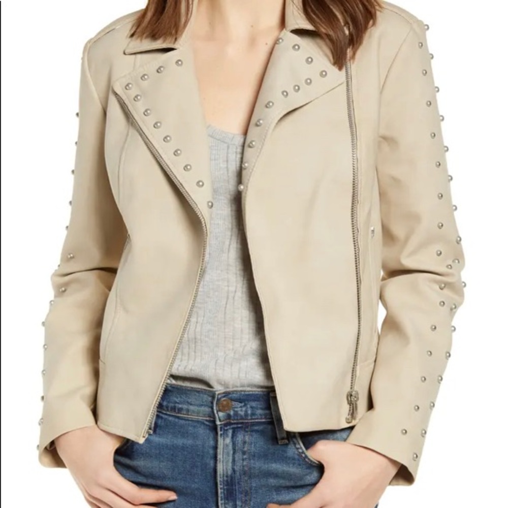XS NWOT BB Dakota True Stud Faux Suede Moto Jacket